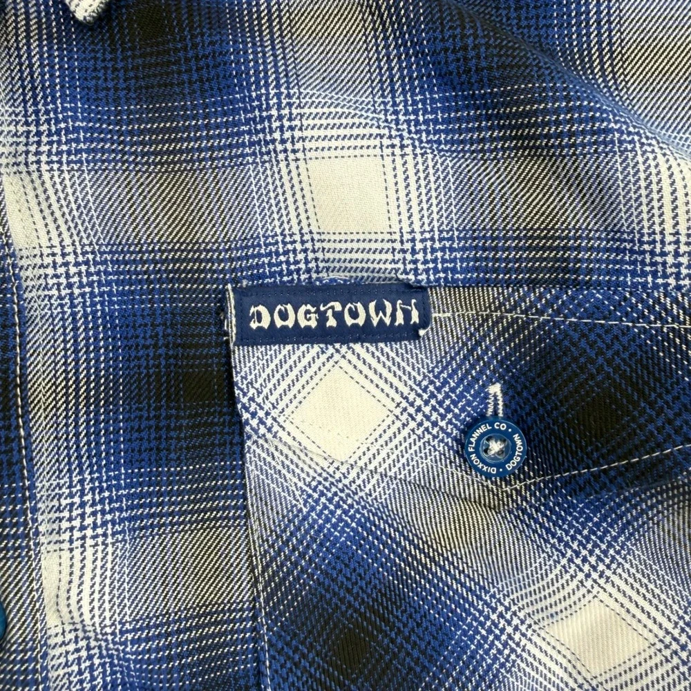 Dixxon Flannel Co x Dogtown Blue Plaid D-Tech Shirt Womens XL New With Tags - Picture 8 of 14